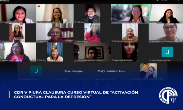 CDR V Piura clausura curso virtual de Activación Conductual para la Depresión”