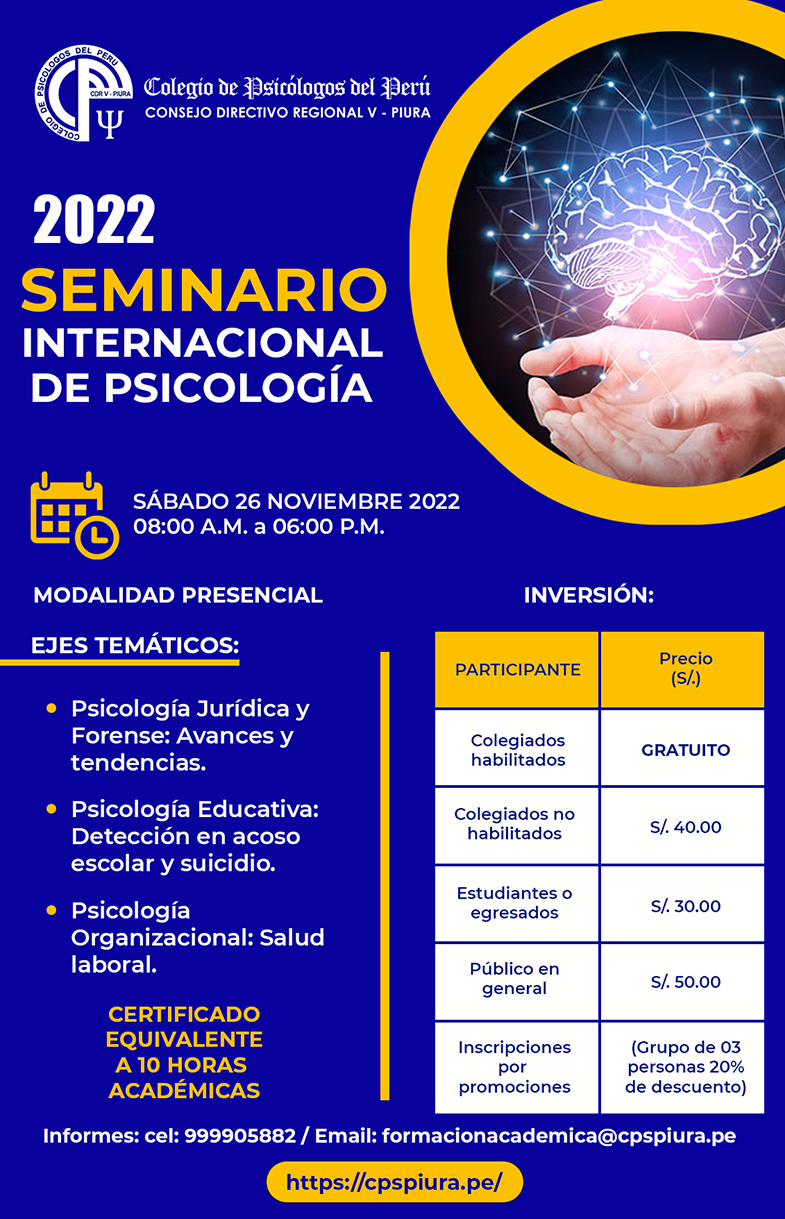 15SEMINARIO INTERNACIONAL DE PSICOLOGIA